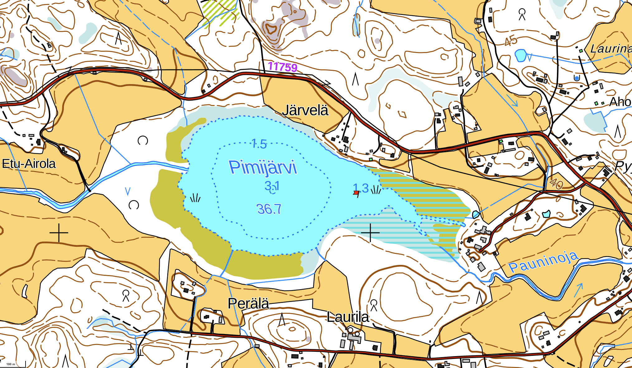 Pimijärvi kartalla
